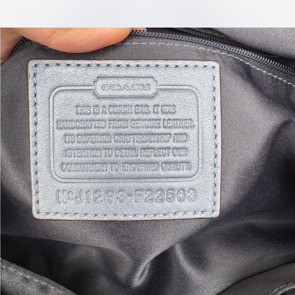 COACH (#F22563) "Madison Sophia"
Shimmery Blue Grey Pleated Leather
Satchel - Picture 4 of 8
